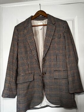 H&M Brown & black plaid blazer